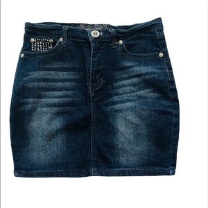 Gem Stone Pocket Jean Skirt